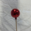 1.5" ORNAMENT BALL ON 18" PICK RED