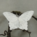 4.5&quot;WHITE BUTTERFLY W/WHT MICA 8&quot; WIRE
