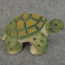 TURTLE WOOD 2&quot;x3&quot; GREEN/YELLOW 