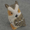 OWL WOOD 3" x 5" BROWN/WHITE