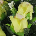 ROSE BUD SATIN BUSH X12 W/GYPSO  GREEN