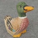 DUCK WOOD MINI 3" BLUE/GREEN SITTING UP