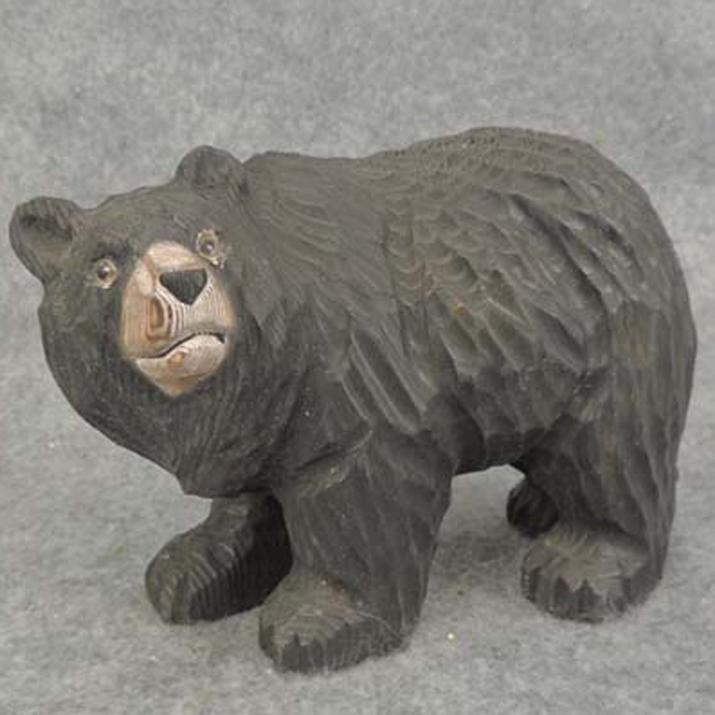 BEAR WOOD HEAD TURNED 7x4.5"