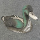 DUCK 8.25" x 5.5" WOOD BLACK/TEAL