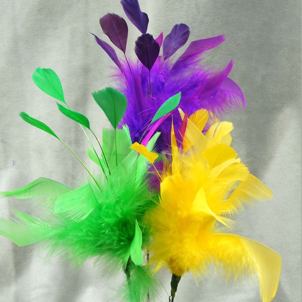 9" FUZZY FEATHER W/TIP PICK 14" TOTAL  FESTIVE