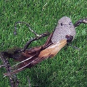BIRD BURLAP/FEATHER 6" NATURAL  W/CLIP