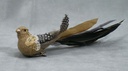 BIRD BURLAP/FEATHER 8" NATURAL  W/CLIP  NATURAL