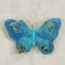 BUTTERFLY VELVET/BURLAP W/CLIP 5.5" 4-AST