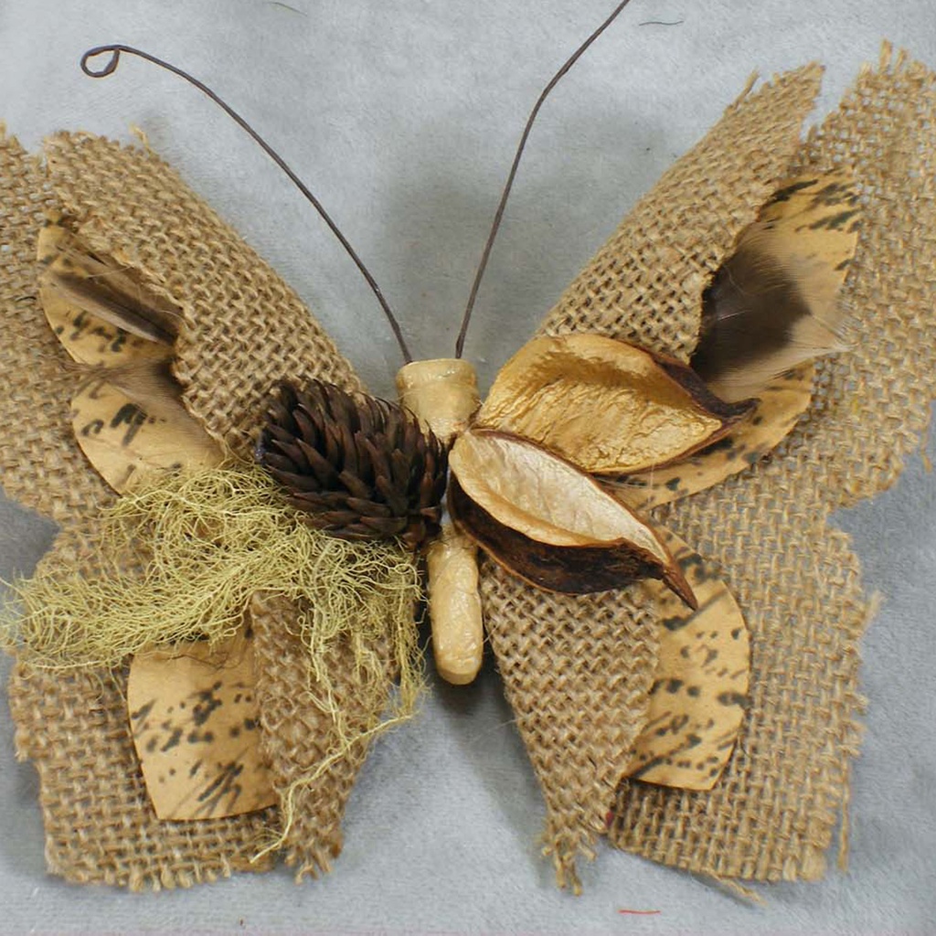 BUTTERFLY 6&quot; NATURAL  W/CLIP
