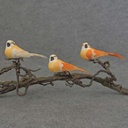 4" MUSH/FEA BIRD W/CLIP 3 ASST  ORANGE