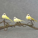 4" MUSH/FEA BIRD W/CLIP 3 ASST  YELLOW