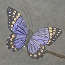 BUTTERFLY W/CLIP  4"  BLUE