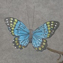 BUTTERFLY W/CLIP  4"  TEAL