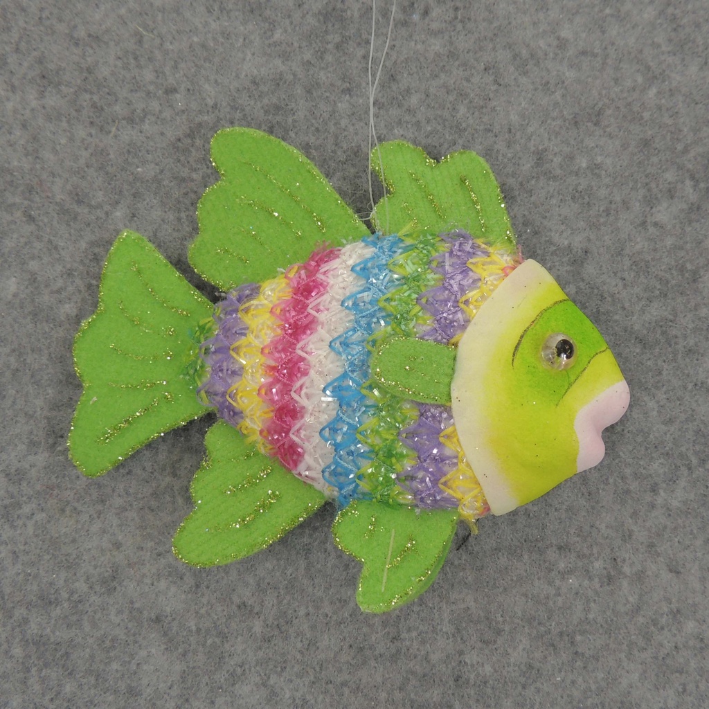 FISH RAINBOW W/HANGER  4"  GREEN