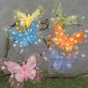 BUTTERFLY 5" MESH/FEATHER FLOWERPRINT W/CLP