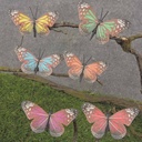 BUTTERFLY 3.5" MONARCH 6/AST ON WIRE (FEATHER)