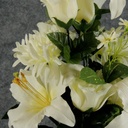 PRE-MADE MEM CONE ARRANGEMENT  CREAM/WHITE