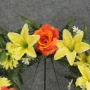 PRE-MADE MEM WREATH ARRANGEMENT  ORANGE/YELLOW