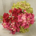 HYDRANGEA BOUQUET X6  12" RED/BEA/GRN