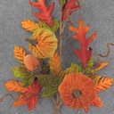 MIXED AUTUMN LEAF SPRAY 26" W/ PUMPKINS