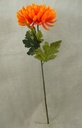 MUM SATIN SINGLE W/3 LVS 27&quot;  ORANGE