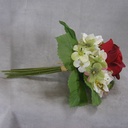 ROSE BUD/HYDRANGEA BUNDLE  RED/GREEN