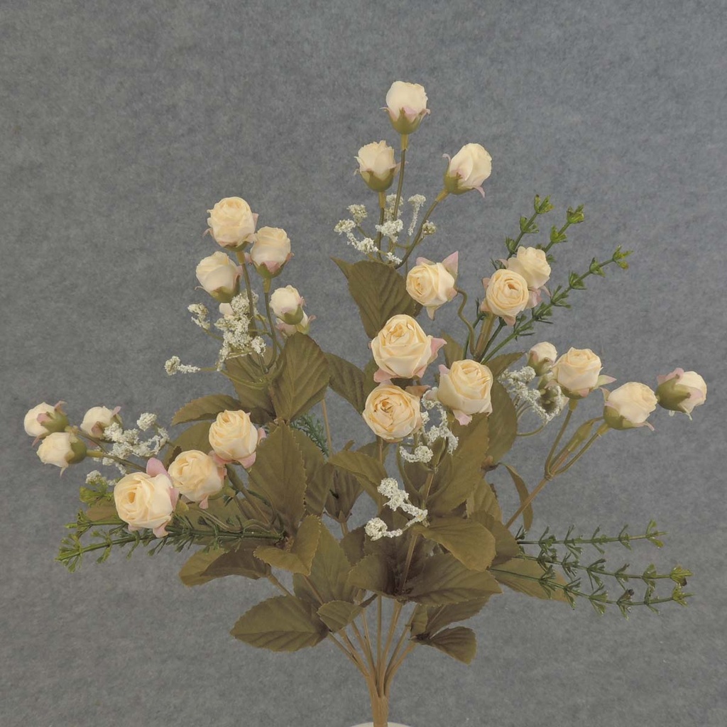 ROSE MINI BUSH X9 15.5"  IVORY