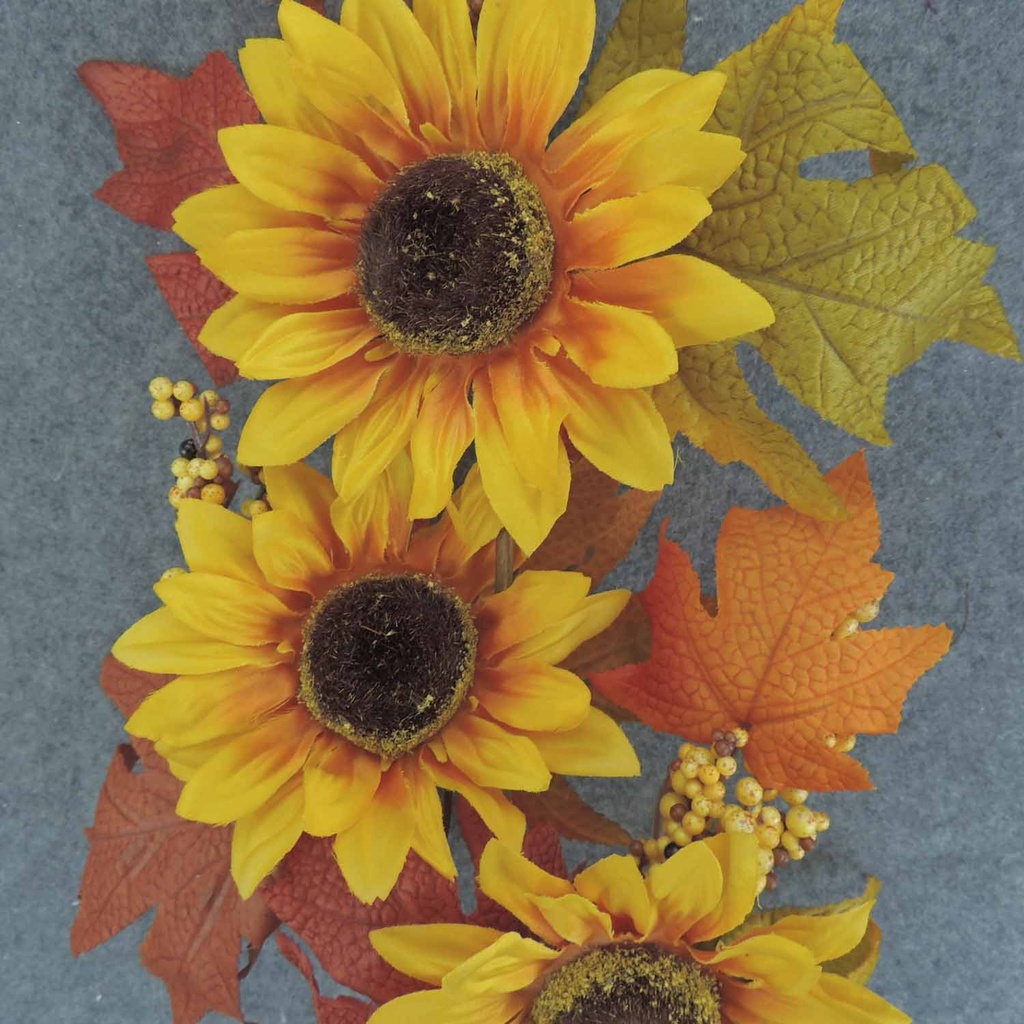 SUNFLOWER/LEAF/BERRY SPRAY X3 33"