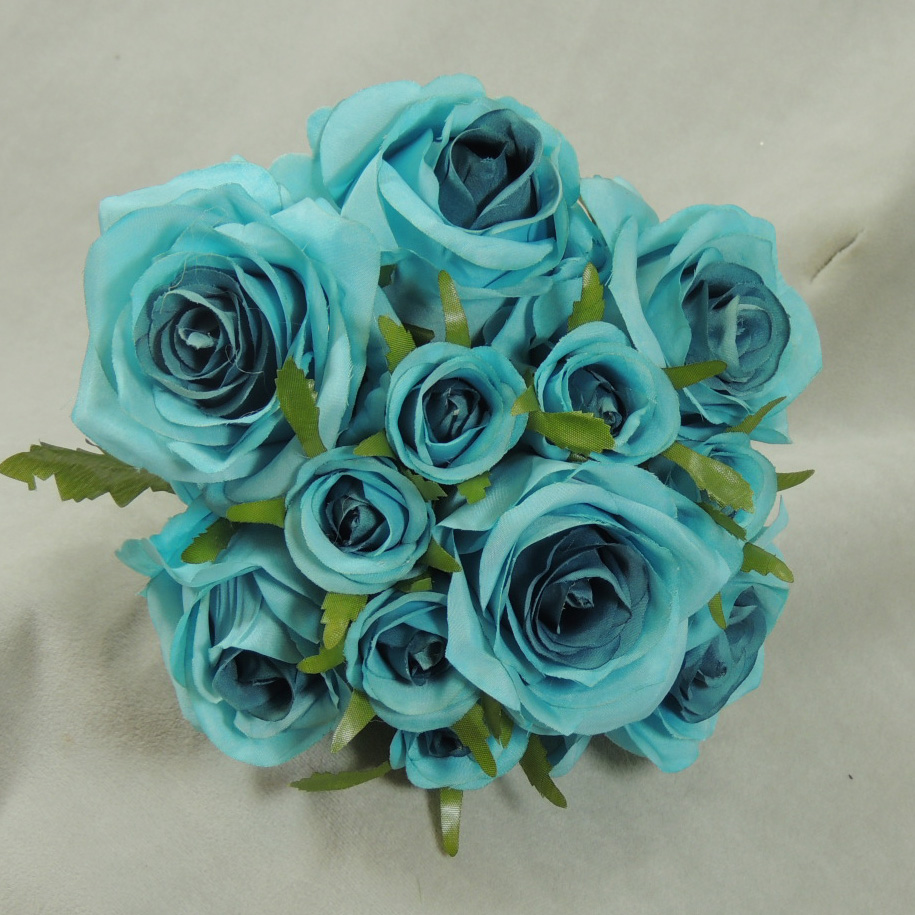 ROSE NOSEGAY/STANDING BOUQUET  TEAL