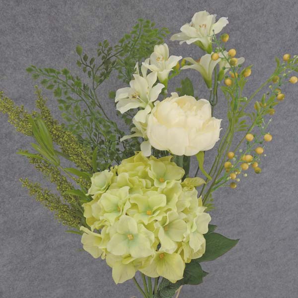 HYDRANGEA/PEONY/FREESIA BUNDLE 30" CREAM/GREEN