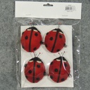 LADYBUG RED 2.5" ON CLIP(4/BAG)