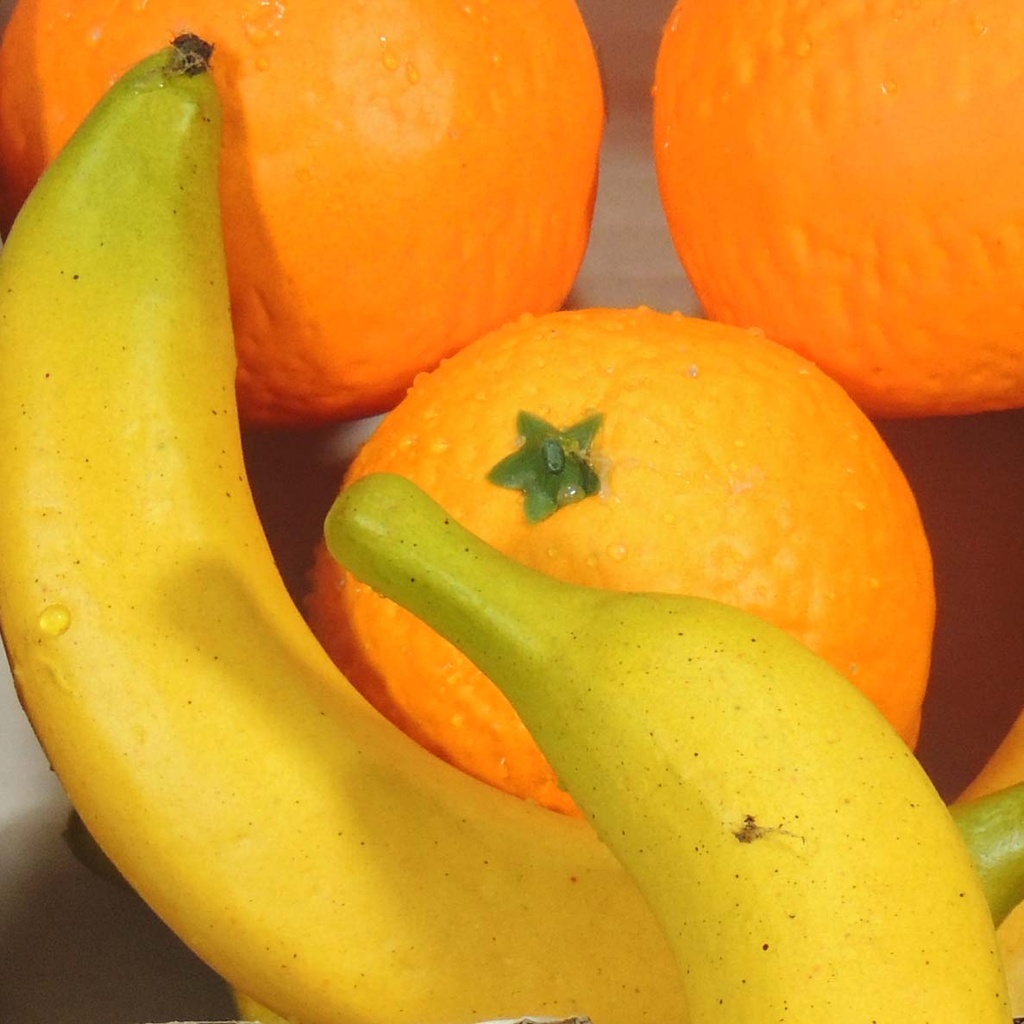 ORANGE & BANANA W/RAINDROP (6 PC/BOX)