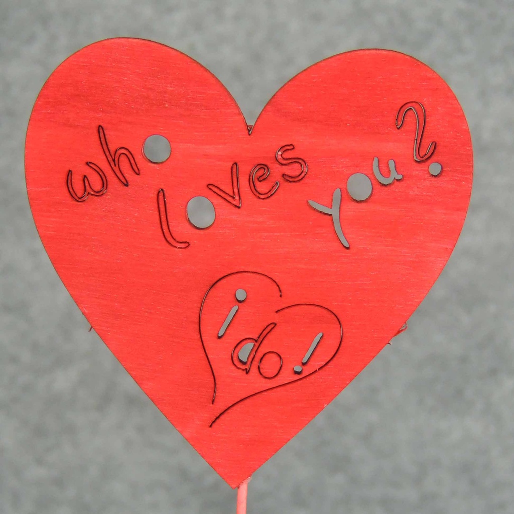 HEART 3.25" W/9" PICK  RED (12/BAG)