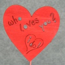 HEART 3.25" W/9" PICK  RED (12/BAG)