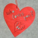 HEART 4" HANGING RED (12/BAG)