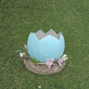 EGG PLANTER ROUND 5.5 x 4.25"  BLUE