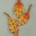 OAK LEAF WOOL ORNAMENT 3-ASST (3 PER SET)