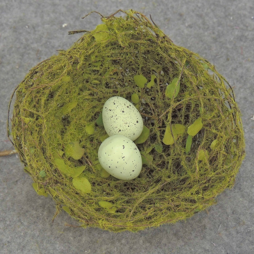 NEST-MOSS 4&quot; ON PICK WITH EGGS