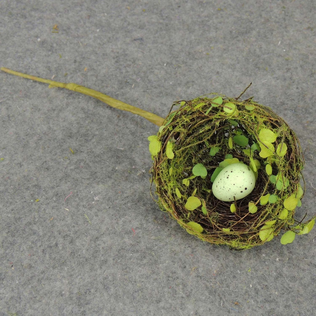 NEST MOSS 3&quot; ON PICK WITH EGG