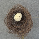 NEST 3" NAT TWIG  W/EGG & PIC