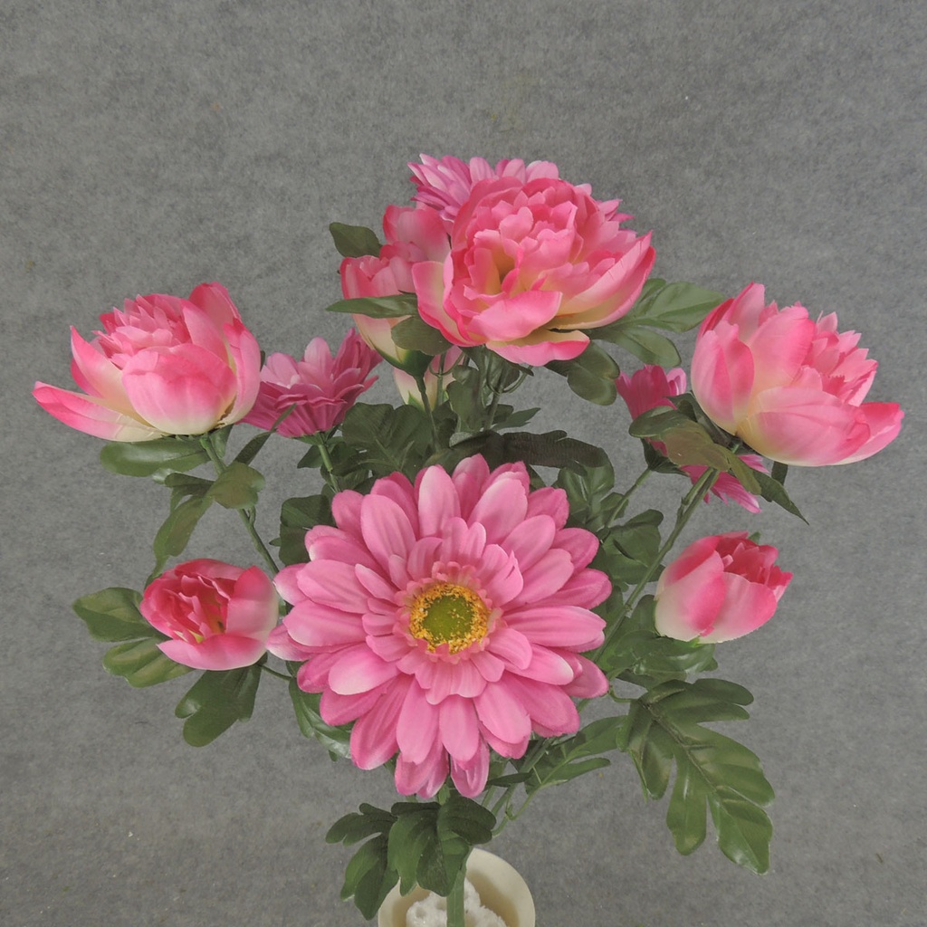 PEONY/GERBER MIX BUSH X12  22"  PINK