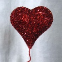 HEART 4" GLITTER FOAM PICK RED 18"