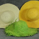 HAT GARDEN STRAW 3-COLOR ASST'D GREEN/CREAM/YELLOW