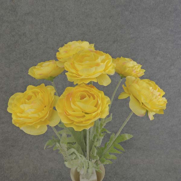 RANUNCULUS BUSH X8 FLK/STEM 18"  YELLOW