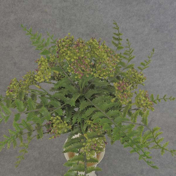 FERN BUSH W/BERRIES 14" GREEN/PURPLE