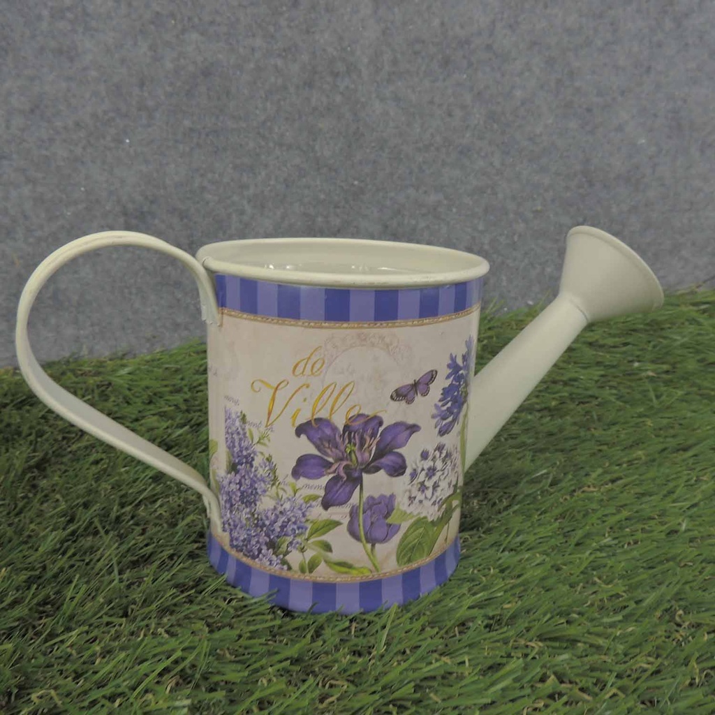 PLANTER WATERING CAN 7.5x3.5" SM. PURPLE CLEMAT