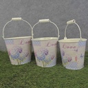 PLANTER HYDRANGEA PRINT 3/SET W/HANDLE & LINER