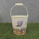 PLANTER SET LAVENDER PRINT 3/ST W/HANDLE & LINER