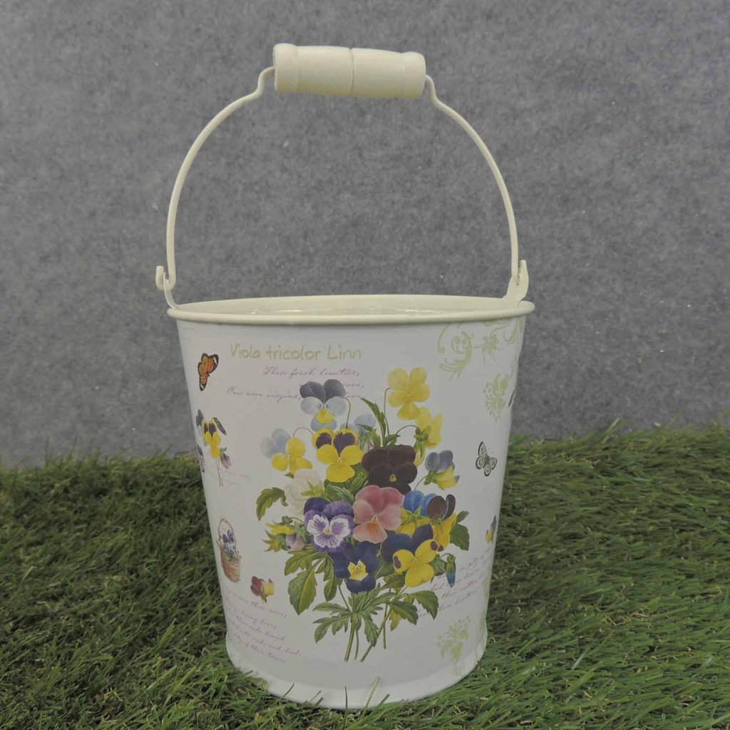 PLANTER SET PANSY PRINT 3/SET W/HANDLE & LINER