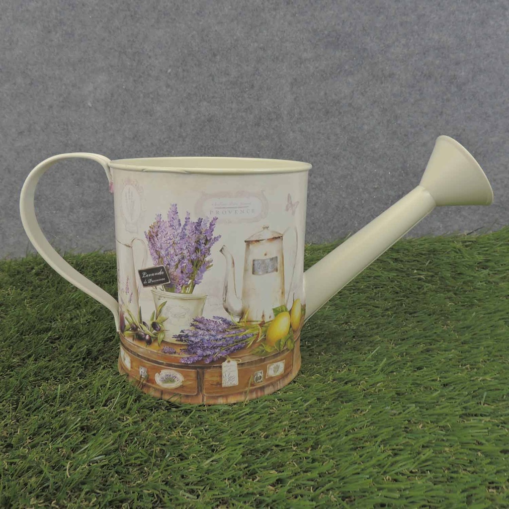 PLANTER WATERING CAN 12x5" LG LAVENDER PRINT